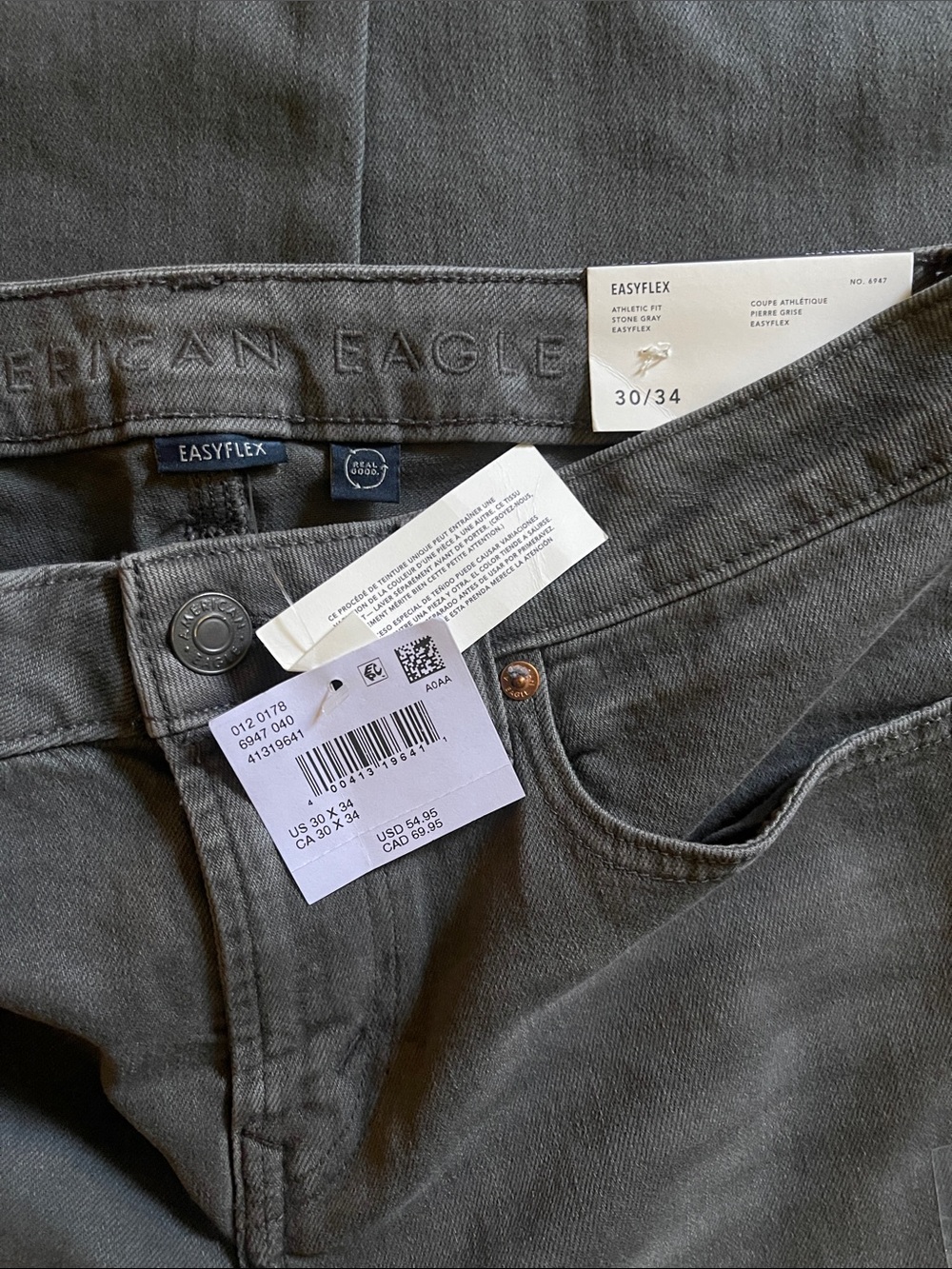 American Eagle EasyFlex Athletic Fit Jean Slim Men's Jeans - Stone Gray - Picture 2 of 5